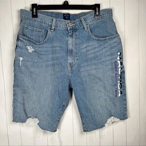 Nautica Sailing Denim Cutoffs Jean Shorts Dad Hipster Streetwear Mens 32 Relaxed